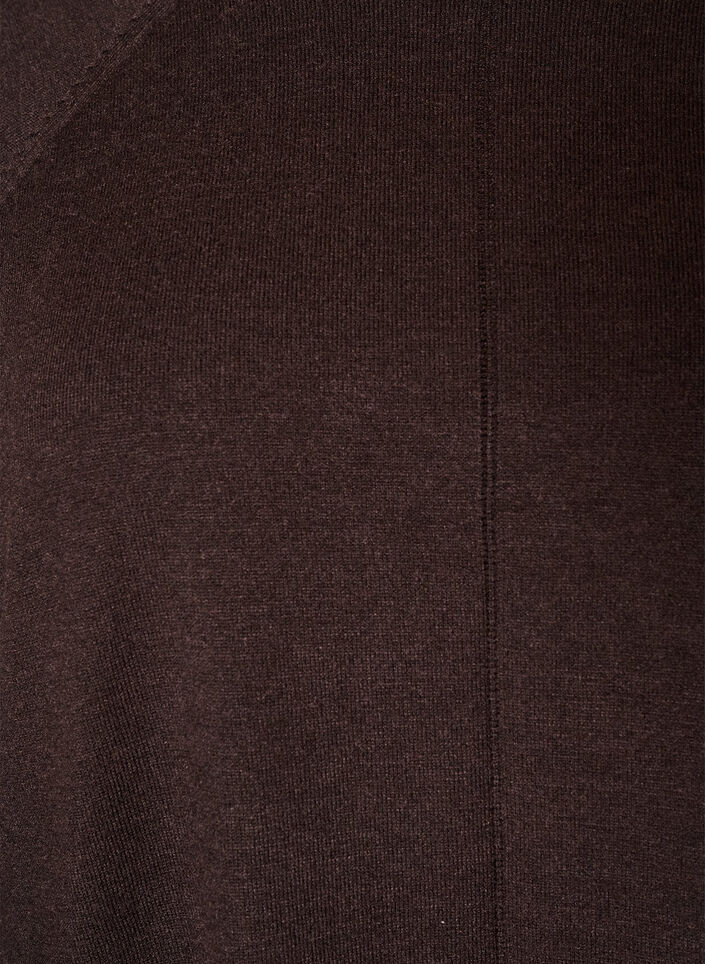 Gebreide top met ronde hals en ingebreid patroon, Bruin, Packshot image number 2