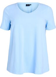 Basic effen katoenen t-shirt, Blauw