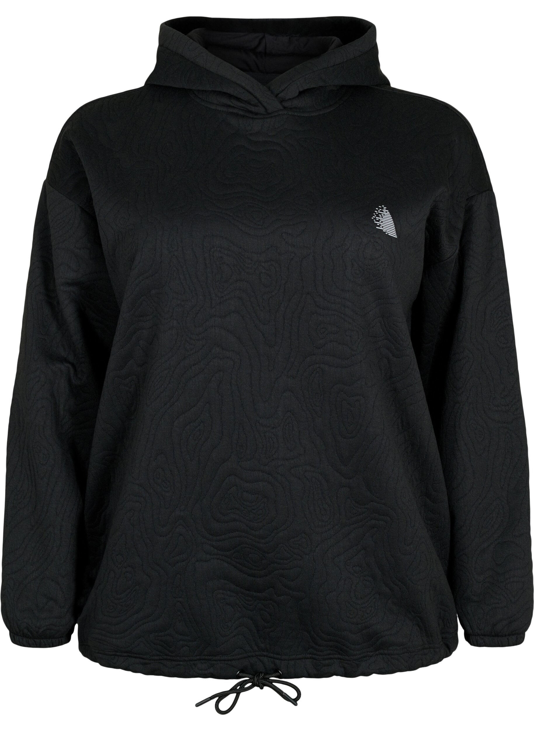 Zizzi Sportief sweatshirt met capuchon, Black, Packshot image number 0