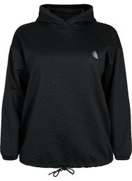 Sportief sweatshirt met capuchon, Black