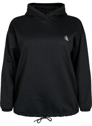 Sportief sweatshirt met capuchon, Black, Packshot image number 0