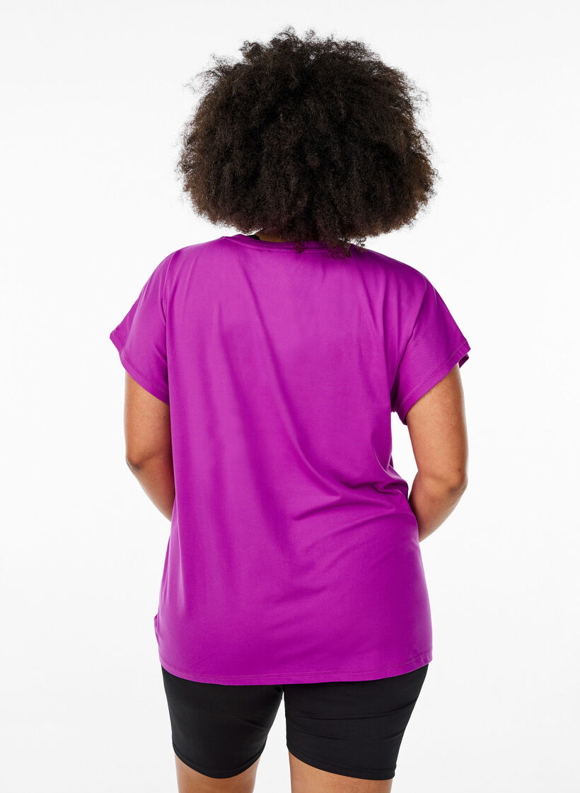 Effen gekleurd trainingsshirt, Paars, Model image number 2