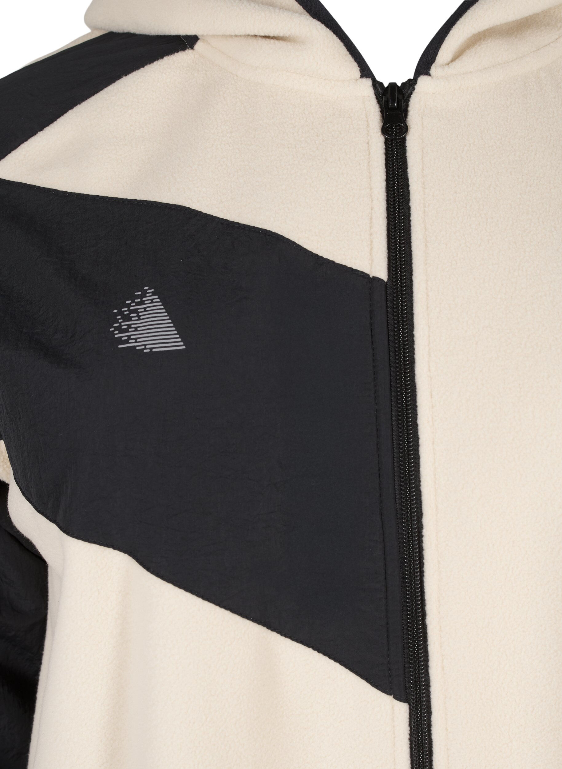 Zizzi Fleecejack met capuchon en zakken, Beige, Packshot image number 2