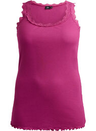 Top met kanten rand, Rood