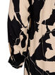 Midi-jurk met lange mouwen in viscose met print, Black AOP, Packshot image number 3