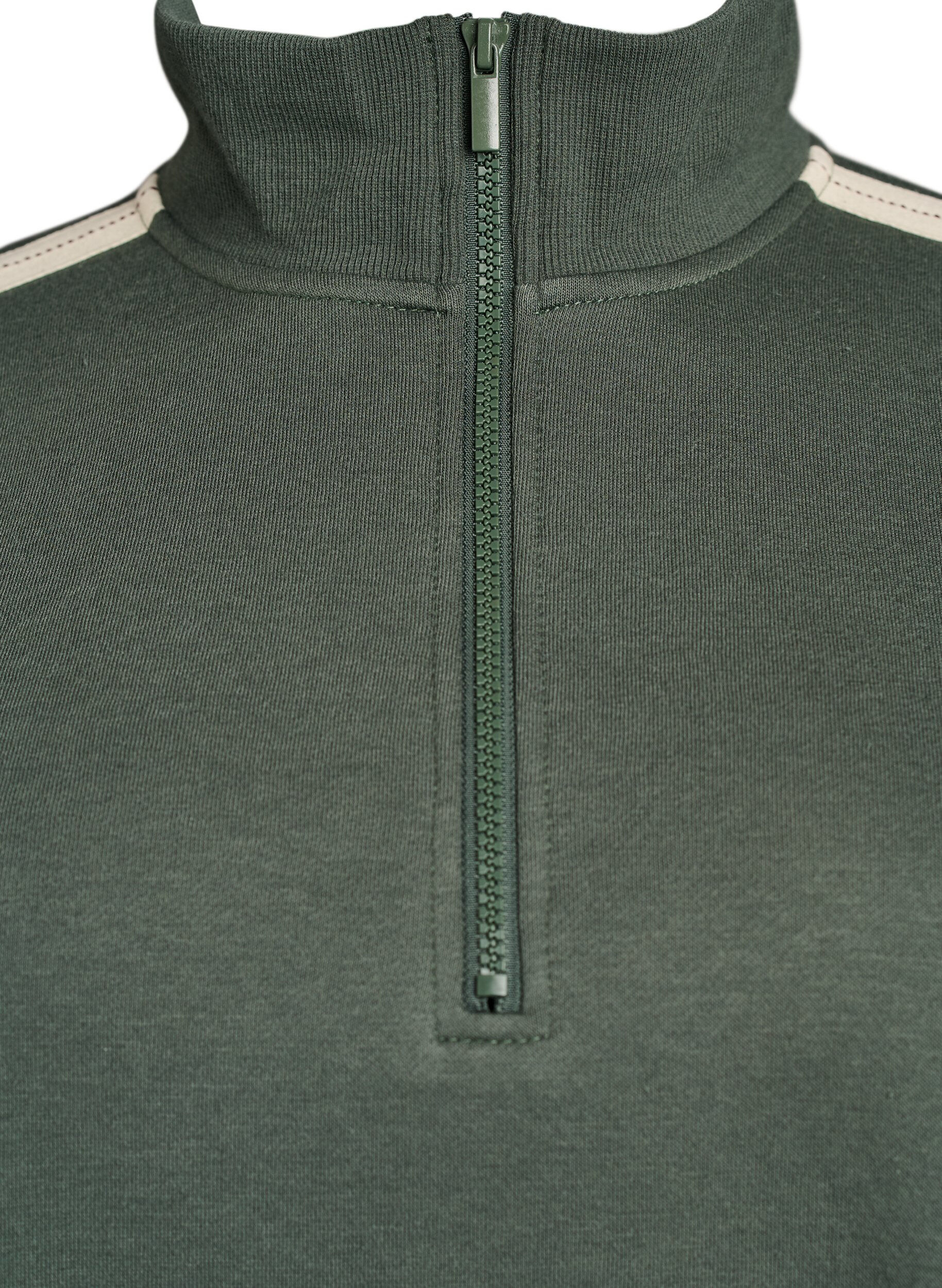 Zizzi Korte sweatshirtjurk met een hoge hals, Groen, Packshot image number 2