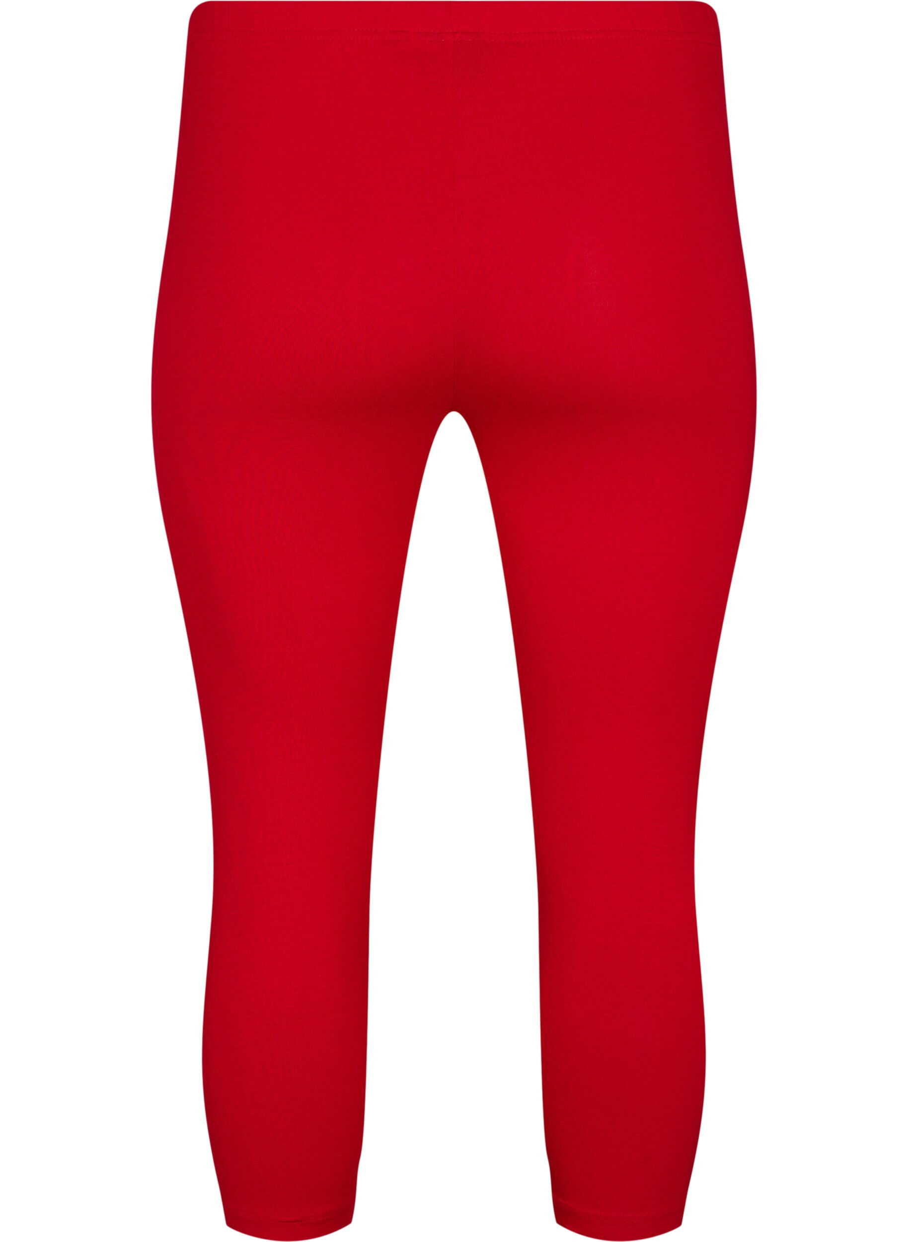 ZizziBasic 3/4 legging in viscose, Rood, Packshot image number 1