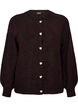 Cardigan met hartvormige knopen, Bruin, Packshot image number 0