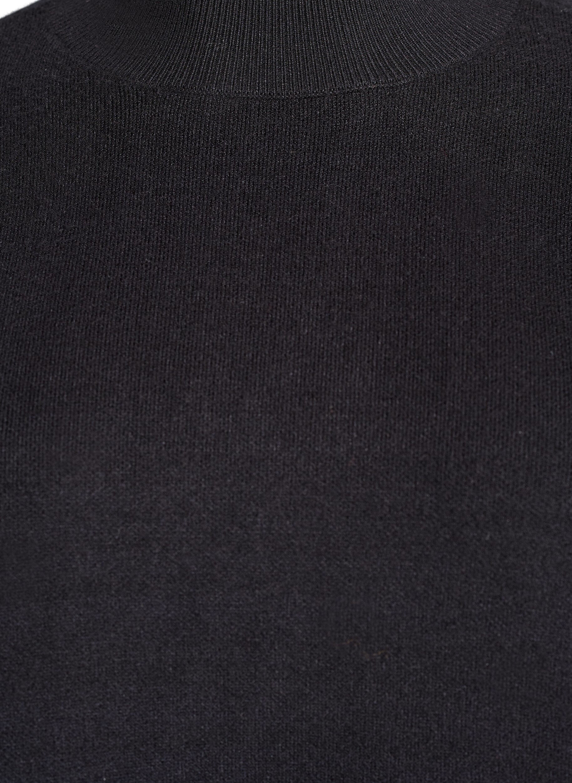 Zizzi Gebreide blouse met hoge hals, Zwart, Packshot image number 2