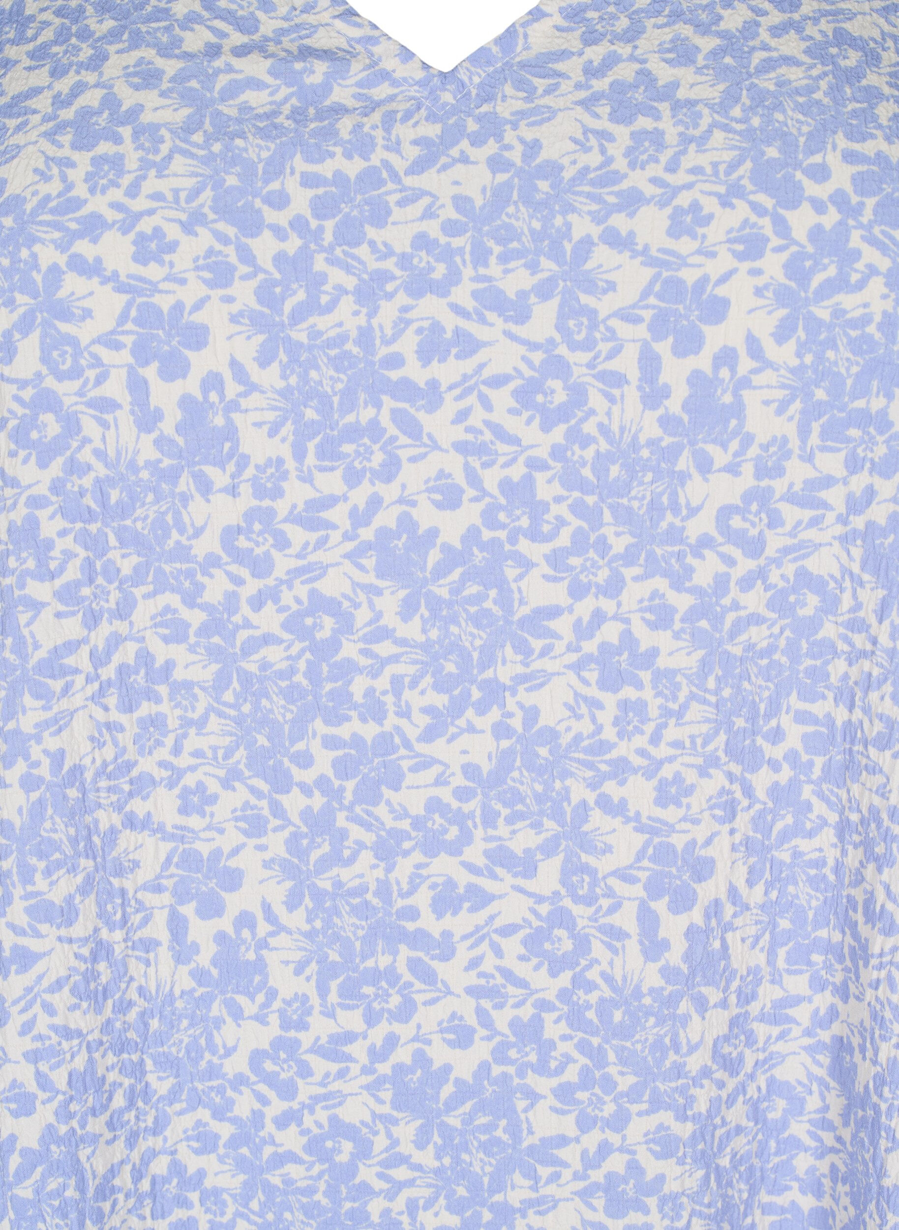 Zizzi FLASH - Jurk met korte mouwen en een V-hals, Blauw, Packshot image number 2