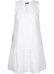 Korte katoenen jurk in een a-lijn, White