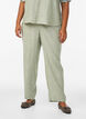 Linnen en viscose broek met losse pasvorm, Groen, Model image number 3