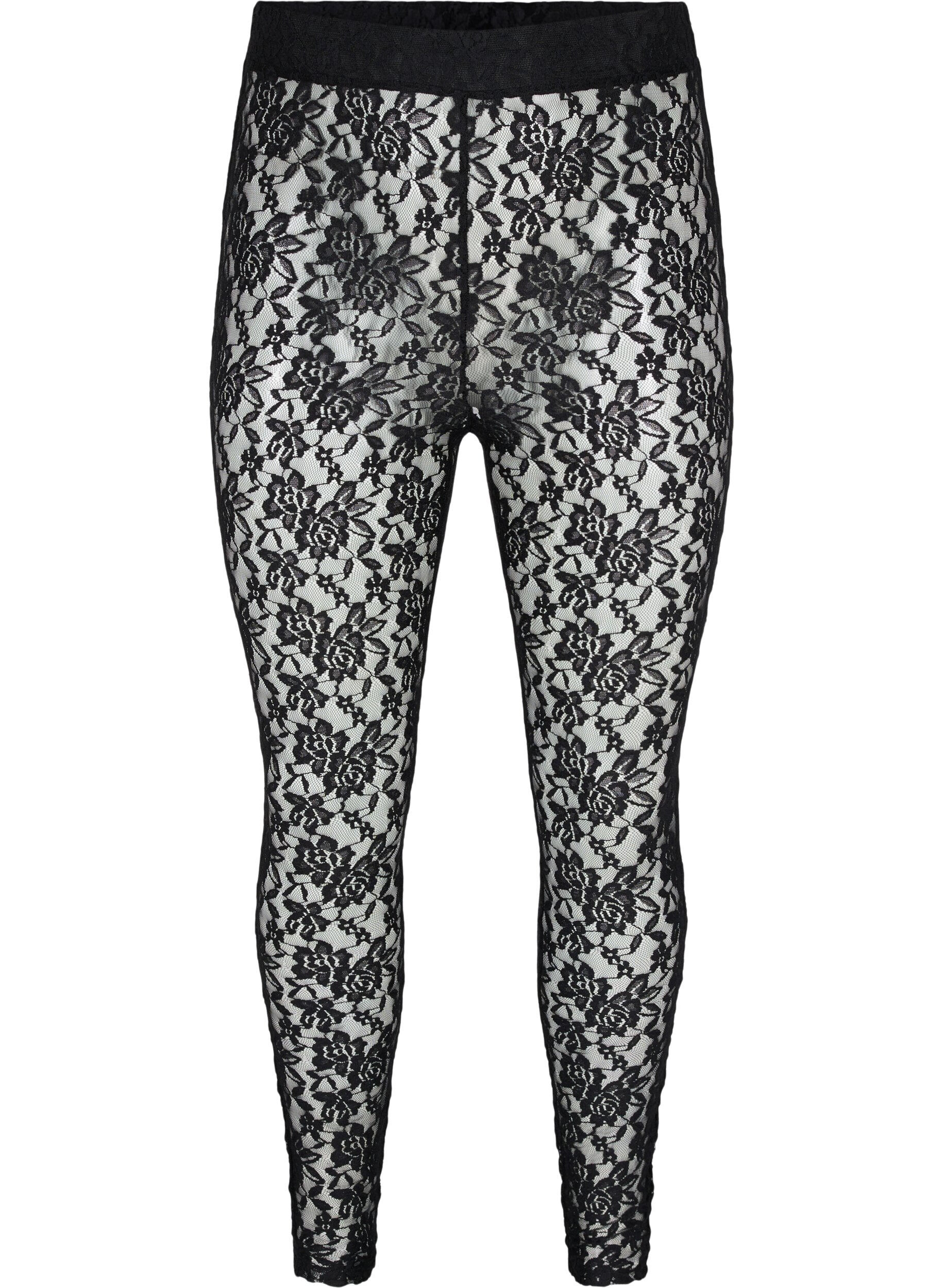 Zizzi Legging van kant, Black, Packshot image number 0