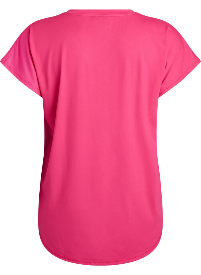 Sportief t-shirt met korte mouwen en v-hals, Roze, Packshot image number 1