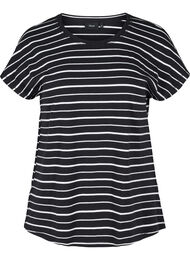 Katoenen t-shirt met strepen, Black/White Stripe