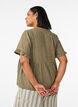 Blouse in linnen en viscose met een V-hals en knoopsluiting, Groen, Model image number 2