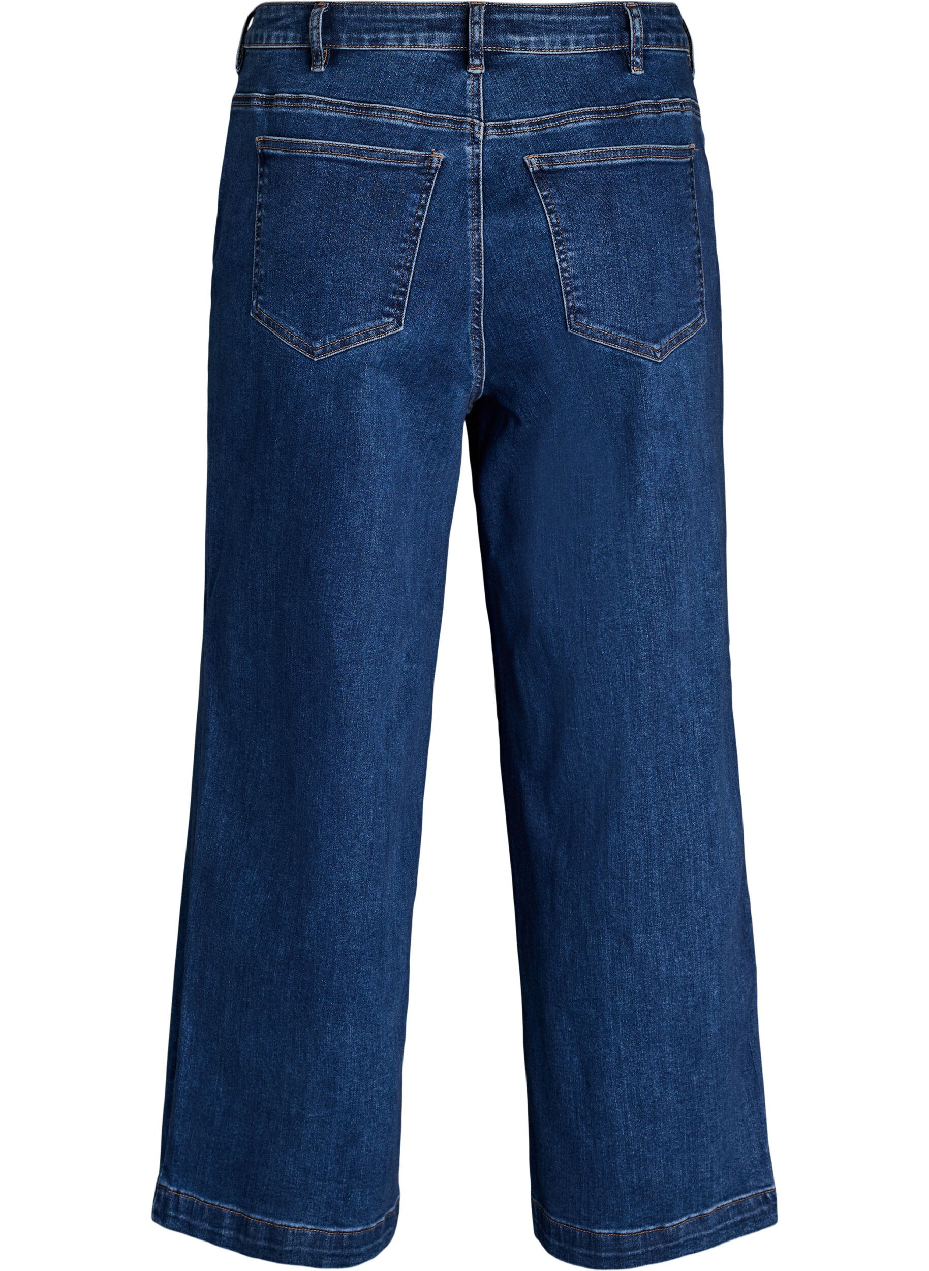 Zizzi Kiana jeans met een straight-fit en hoge taille, Blauw, Packshot image number 1