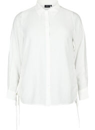 Shirt van viscose met ruches, Bright White