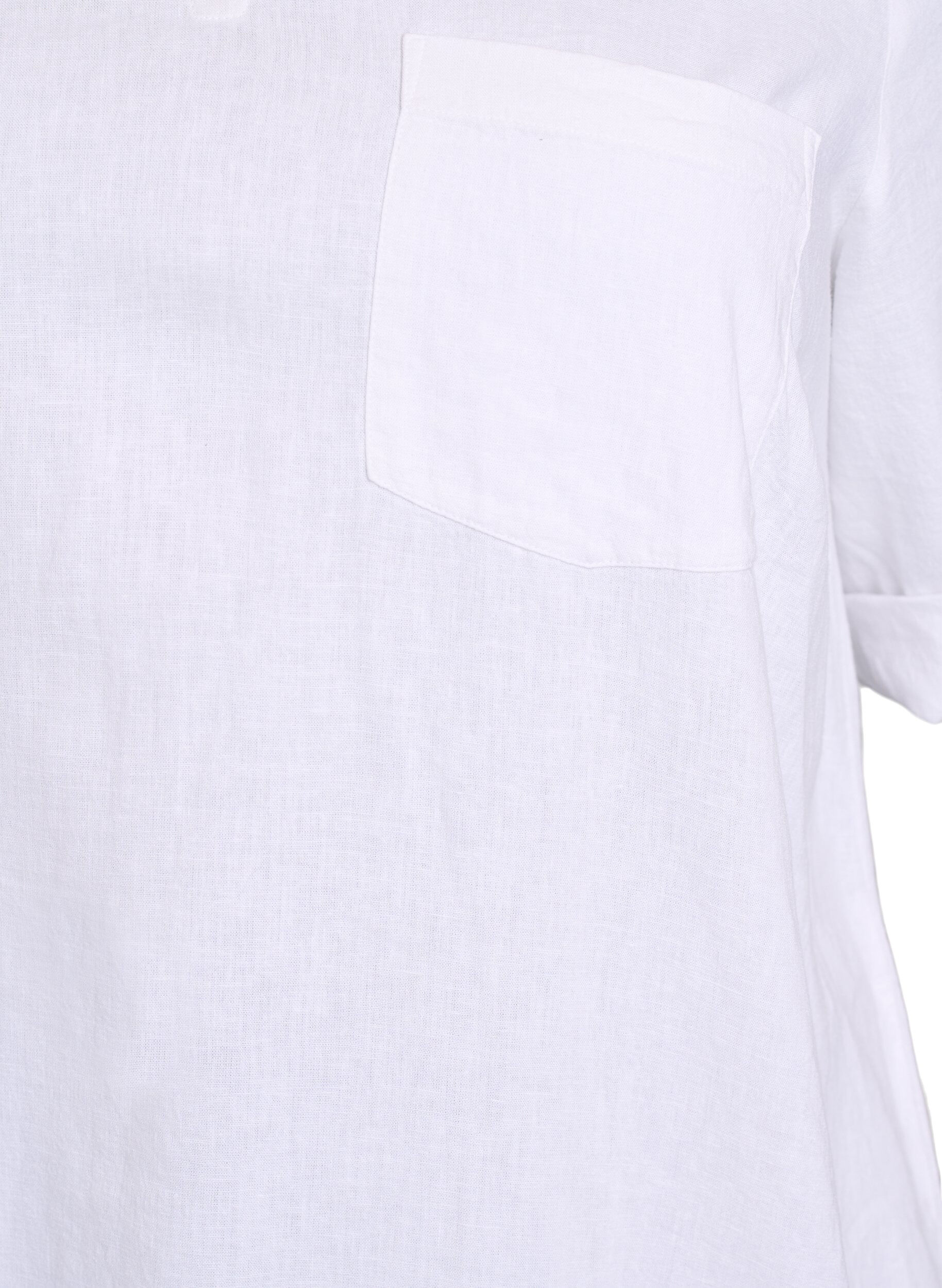 ZizziTuniek van linnen en viscose met A-vorm, Wit, Packshot image number 2