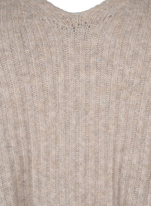 Gebreide trui met split, Simply Taupe Mel., Packshot image number 2