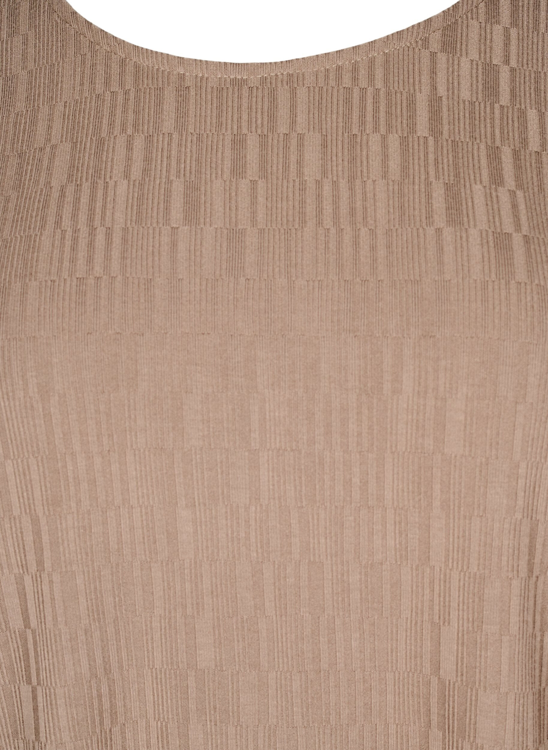 Zizzi Blouse met textuur en 3/4 mouwen, Bruin, Packshot image number 2