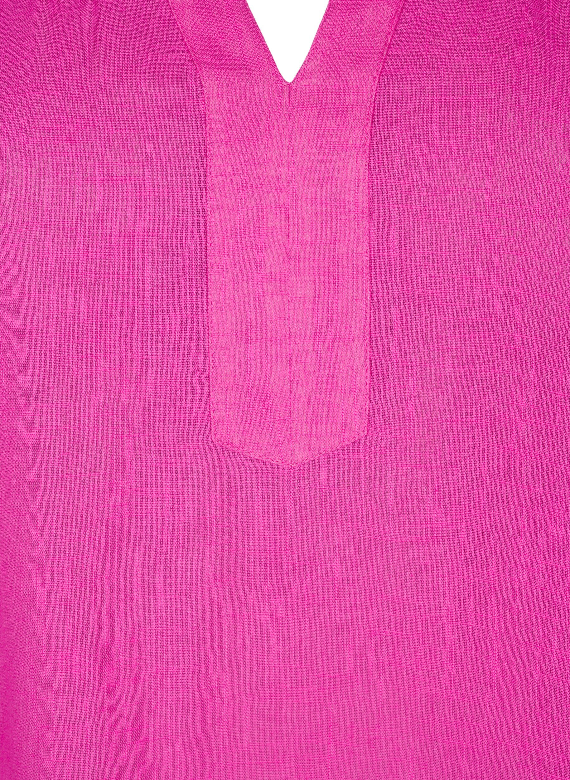 Zizzi Katoenen tuniek met V-hals, Roze, Packshot image number 2