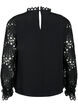 Viscose blouse met crochet mouwen, Black, Packshot image number 1