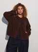 Teddyjack met een ronde hals en knopen, Bruin, Model image number 0
