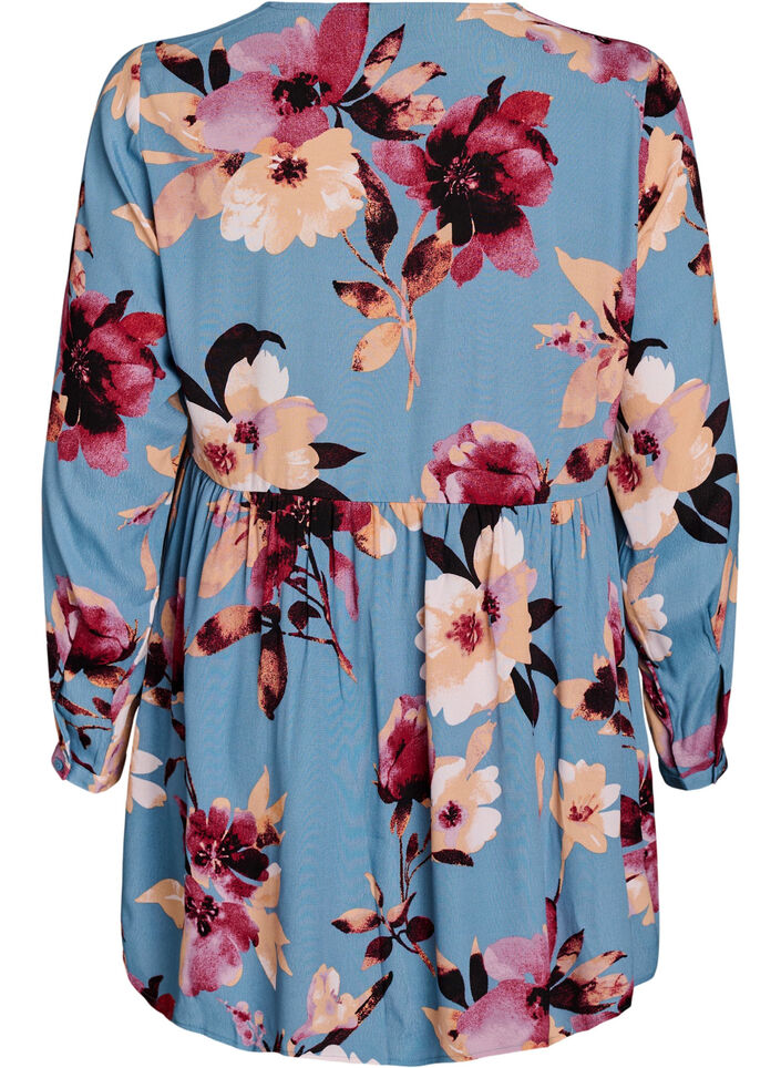 Lange mouwen tuniek met een naad, Blauw, Packshot image number 1