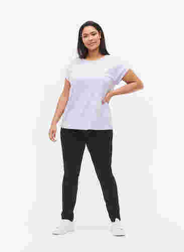 Gemêleerd t-shirt met korte mouwen, Lavender Mél, Model image number 2