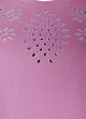 T-shirt van biologisch katoen met open broderie, Paars, Packshot image number 2