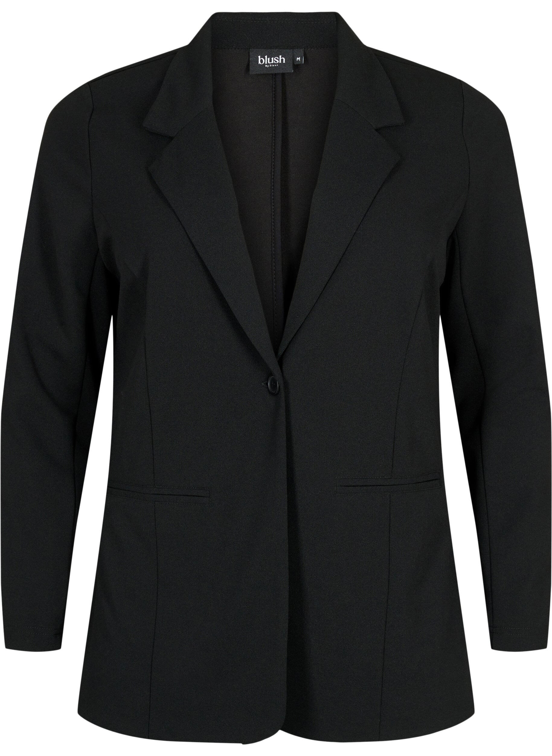 Zizzi Blazer met zakken, Black, Packshot image number 0