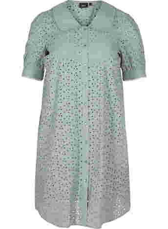 Katoenen jurk met borduursel anglaise