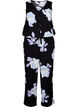 Mouwloze jumpsuit van viscose, Black Big Flower AOP, Packshot image number 0