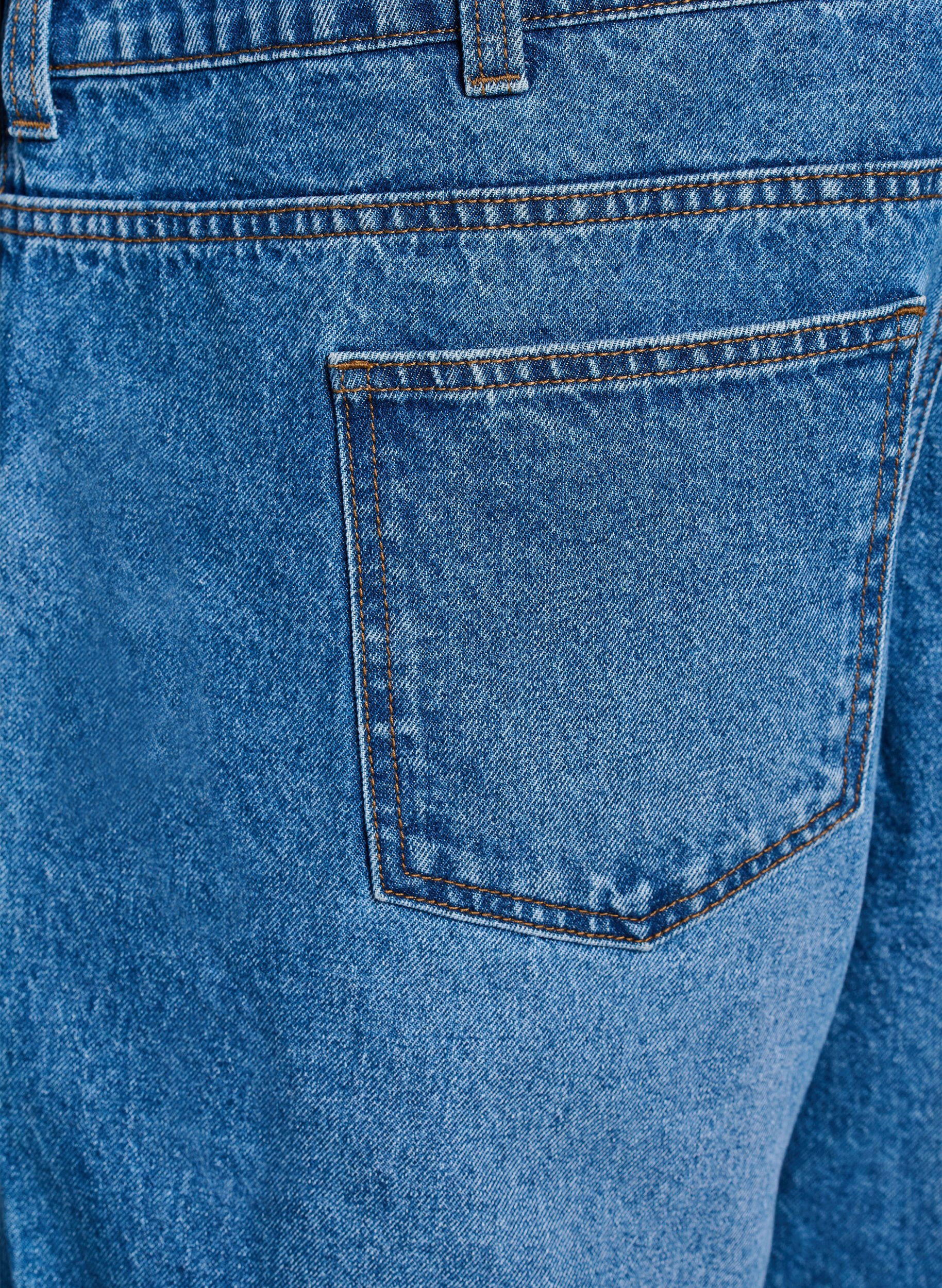 Zizzi Denim overall met wijde pijpen, Blauw, Packshot image number 3
