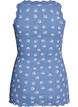 Top met print en kanten rand, Blauw, Packshot image number 1