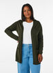 Lang gebreid vest in viscosemix, Groen, Model image number 0