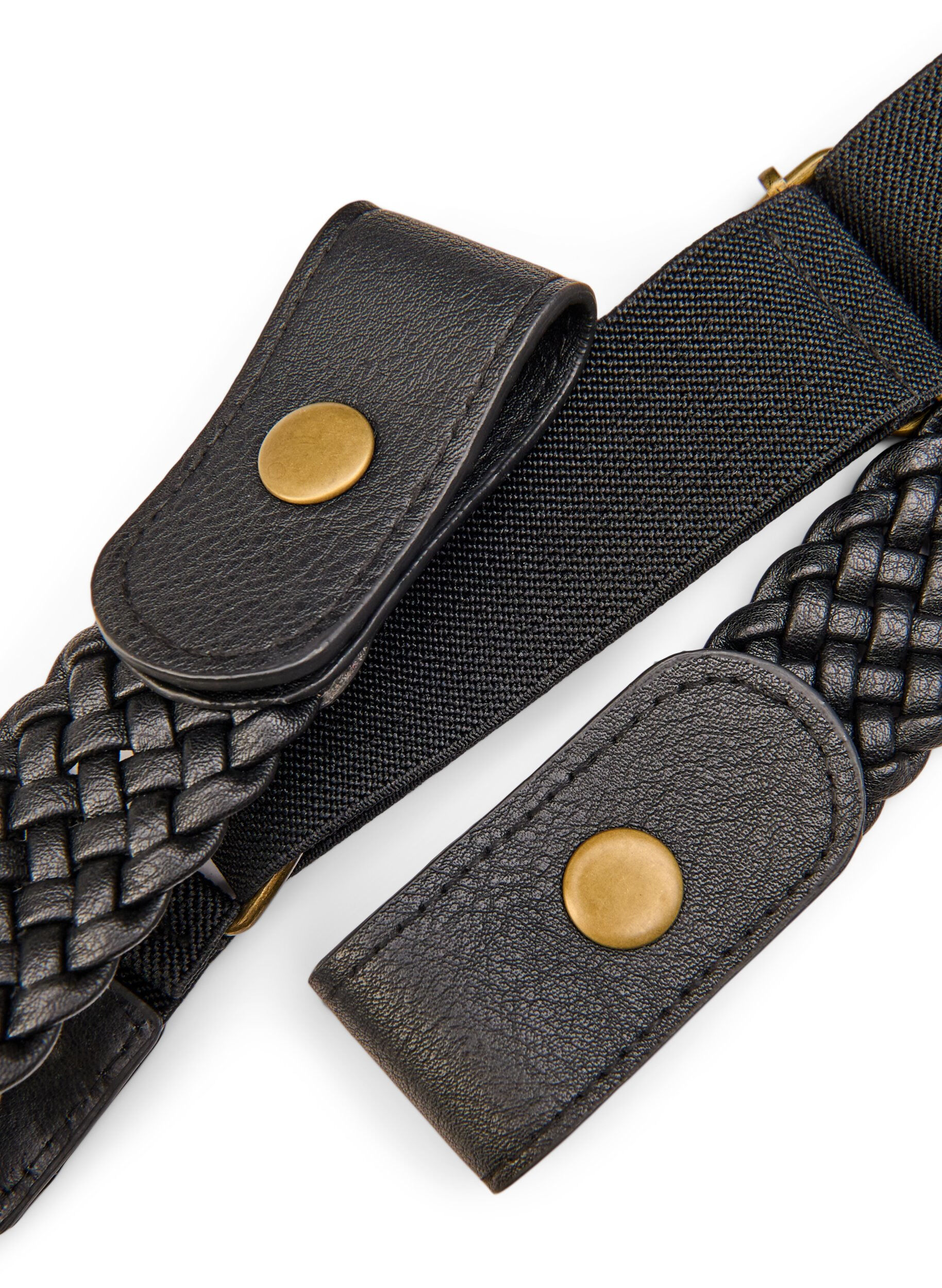 ZizziGevlochten elastische riem, Zwart, Packshot image number 2