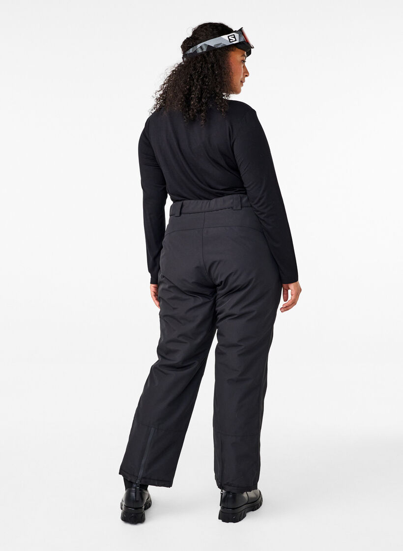 Skibroek met zakken en verstelbare taille, Zwart, Model image number 1