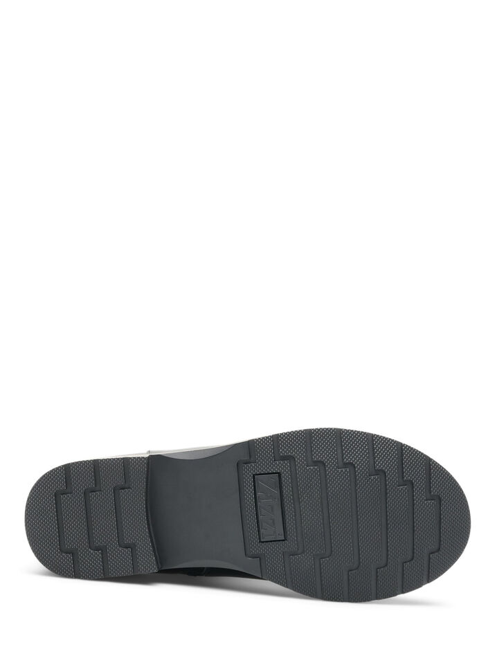 Leren Chelsea boot met elastisch paneel, Zwart, Packshot image number 3