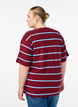 T-shirt met strepen en luipaarddetail, Rood, Model image number 2