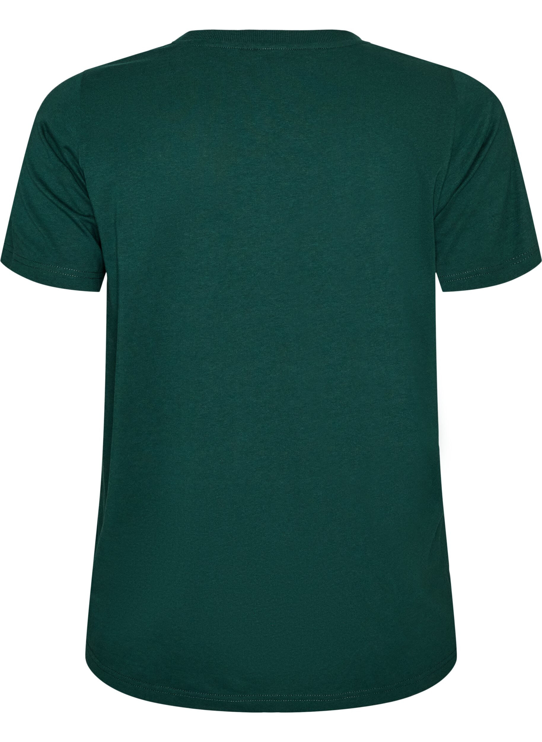 ZizziKerst T-shirt van biologisch katoen, Groen, Packshot image number 1