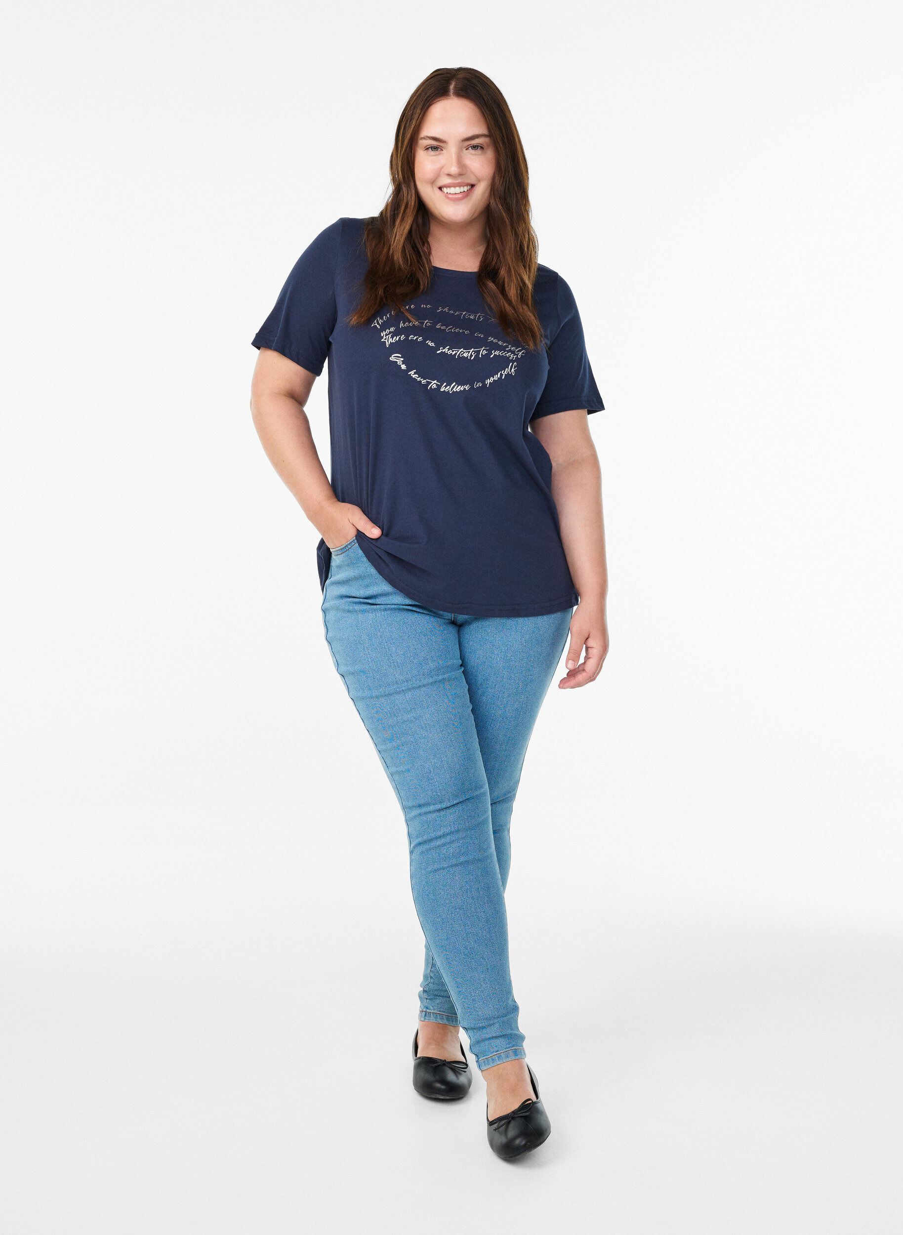 ZizziT-shirt met print, Blauw, Model image number 1