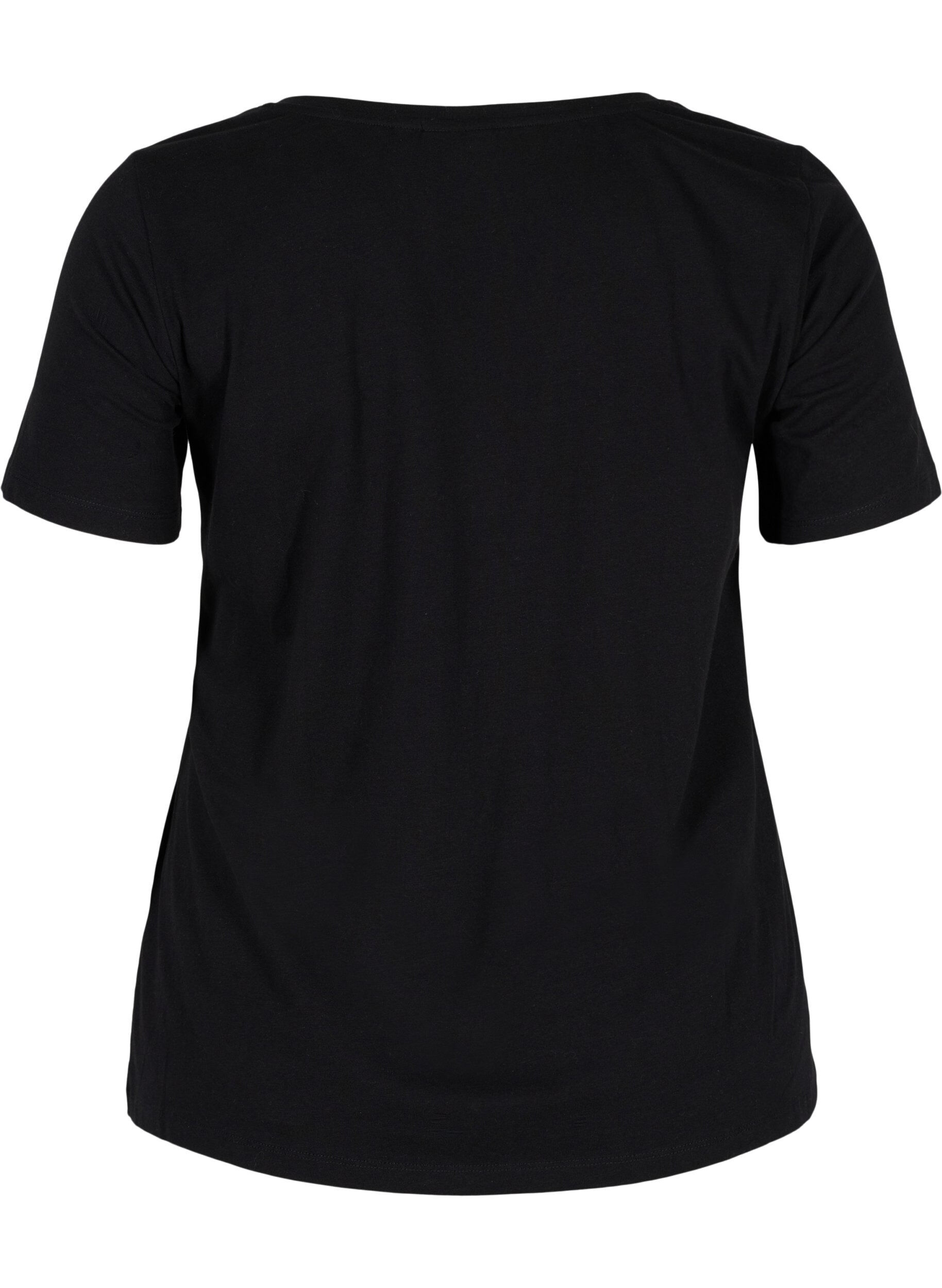 Zizzi Basic t-shirt, Zwart, Packshot image number 1
