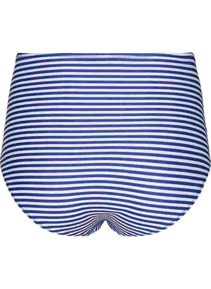 Gebloemd bikinibroekje met high waist, Blue Striped, Packshot image number 1