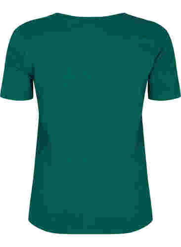 Basic t-shirt in effen kleur met katoen, Evergreen, Packshot image number 1