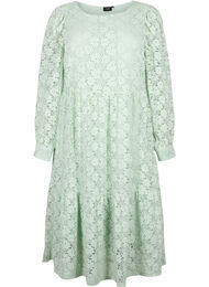 Kanten jurk met lange mouwen, Pastel Green 