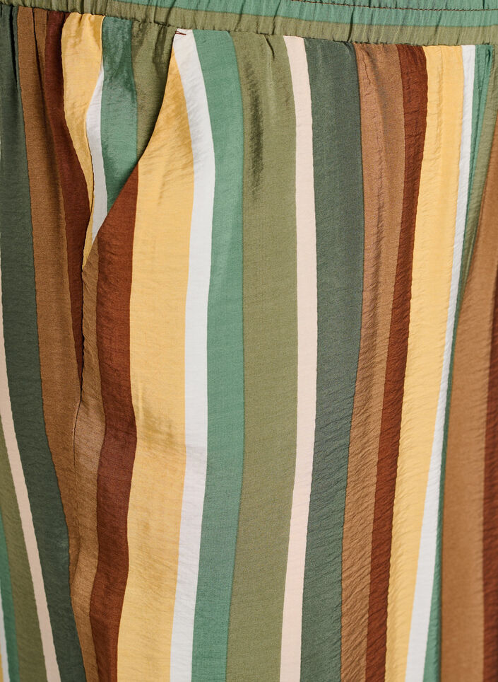 Losse viscose broek met strepen, Bruin, Packshot image number 2