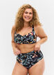 Bikinibroekje met extra hoge taille en print, Leaf Print, Model image number 0
