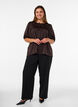 Satijnen blouse met strikjes en ellebooglange mouwen, Bruin, Model image number 1